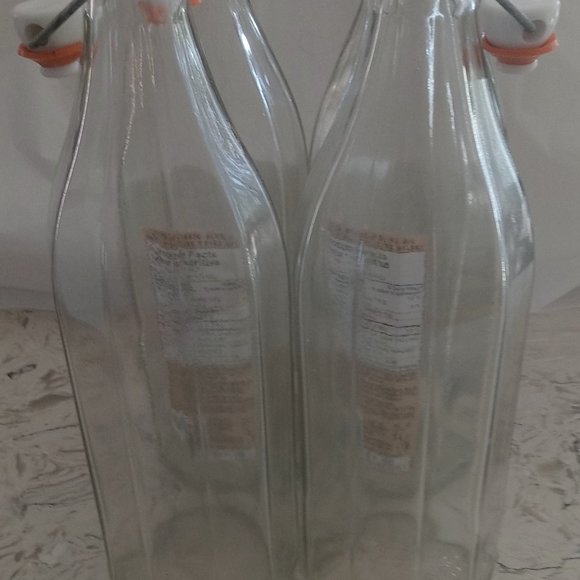 Glass Bottles Lot of Four of Attractive Design w/h Special Cork. - Picture 5 of 7